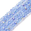 Electroplate Transparent Glass Beads Strands EGLA-A046-01A-20-1