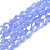 Electroplate Opaque Solid Color Glass Beads Strands EGLA-N002-24-A01-1