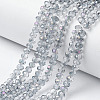 Electroplate Transparent Glass Beads Strands X-EGLA-A034-T8mm-F10-1