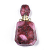 Assembled Synthetic Pyrite and Imperial Jasper Openable Perfume Bottle Pendants G-R481-13C-2