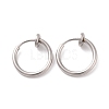 Tarnish Resistant 304 Stainless Steel Retractable Clip-on Hoop Earrings STAS-K171-53P-1
