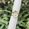 Brass Micro Pave Cubic Zirconia Cuff Open Rings for Women WG96D0D-05-2