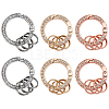 6Pcs 3 Colors Alloy Crystal Rhinestone Spring Gate Rings FIND-GF0007-96-1
