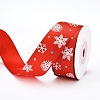 Christmas Theme Polyester Grosgrain Ribbon PW-WG86446-02-1
