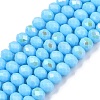 Electroplate Opaque Solid Color Glass Beads Strands EGLA-A044-P4mm-L08-1