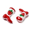 Boot Baking Paint Glass Enamel  Beads LAMP-C020-02R-2