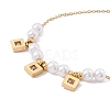 Square Cubic Zirconia Charm Bracelet with Acrylic Pearl BJEW-F396-20G-01-4