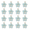 Light Gold Plated Alloy Enamel Pendants X-ENAM-R136-17B-1