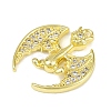 Brass Micro Pave Clear Cubic Zirconia Pendants KK-L238-04G-2
