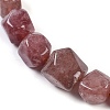 Natural Strawberry Quartz Nuggets Beaded Necklaces for Women Men NJEW-K388-01C-2