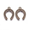 Tibetan Style Alloy Horseshoe Pendants TIBEP-23708-AB-NR-1