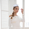 Bowknot Wool Felt Fascinators Pillbox Hat with Iron Alligator Hair Clips MRMJ-WH0077-113A-6