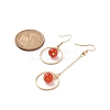 Natural Gemstone Round Beads Dangle Earrings EJEW-JE05141-3