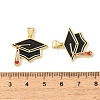 Graduation Season Brass Enamel Pendants KK-CBAF2EC-03G-A06-3