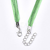 Waxed Cord and Organza Ribbon Necklace Making NCOR-T002-239-3
