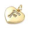 Brass Micro Pave Clear Cubic Zirconia Pendants KK-D229-01G-06-2