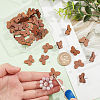 DICOSMETIC 20 Pairs Walnut Wood Stud Earring Findings WOOD-DC0001-02-3