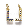 Brass Micro Pave Cubic Zirconia Charms ZIRC-L070-38L-G-2