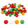 200Pcs 4 Colors Painted Natural Wood Beads sgWOOD-SZ0001-06-1