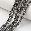 Electroplate Transparent Glass Beads Strands X-EGLA-A034-T4mm-P17-1