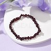 Natural Garnet Chips Beaded Stretch Bracelets for Women BJEW-JB10046-09-1