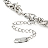 304 Stainless Steel Wheat Chain Bracelets for Women BJEW-G707-01P-3