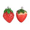 25Pcs 5 Sizes Resin Strawberry Pendants RESI-ZZ0001-06-4