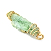 2Pcs Electroplated Natural Quartz Crystal Dyed Copper Wire Wrapped Pendants PALLOY-JF03172-01-5