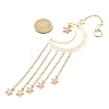 Natural Rose Quartz & Brass Moon Pendant Decorations HJEW-JM01198-01-2