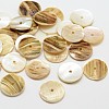 Flat Round Natural Akoya Shell Beads SHEL-N034-13-1