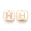 Brass Micro Clear Cubic Zirconia Charms KK-R116-036-NF-2