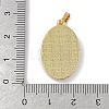 Rack Plating Brass Pave Shell Oval Pendants KK-U032-92G-05-3