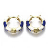 Brass Huggie Hoop Earrings EJEW-S209-06B-2