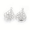 Non-Tarnish 304 Stainless Steel Filigree Pendants STAS-G192-12P-2