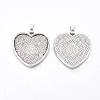 Alloy Pendant Cabochon Settings PALLOY-WH0023-01AS-1
