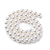 UV Plating Pearlized Glass Pearl Beads Strands GLAA-F128-01B-T1-4