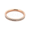 304 Stainless Steel Rhinestone Rings Set STAS-D178-02B-3