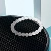Natural Pink Calcite Round Beads Stretch Bracelet for Women for Her BJEW-JB06927-2