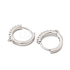 Brass Micro Pave Clear Cubic Zirconia Hoop Earring Findings KK-Z154-04P-2