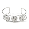 Non-Tarnish 304 Stainless Steel Wide Textured Open Cuff Bangles BJEW-Q348-05P-06-2