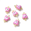 Brass Enamel Connector Charms KK-J302-05G-2