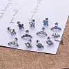 316L Surgical Stainless Steel & Synthetic Opal Internally Threaded Labrets WG2D237-09-2
