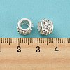 Brass Micro Pave Cubic Zirconia European Beads KK-H452-08S-4