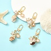 Electroplate Spiral Shell Pendant Decorations HJEW-YW00240-01-3