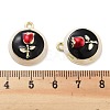 Rack Plating Alloy Enamel Pendants PALLOY-F311-12G-3