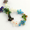 Cross Handmade Millefiori Glass Beads Strands X-LK-R004-31-2