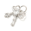 Rack Plating Brass Micro Pave Clear Cubic Zirconia Pendants KK-B093-01D-P-2