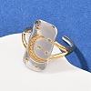 304 Stainless Steel Double Color Cuff Rings RJEW-S635-01GP-04-1