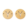PVD Vacuum Plating 201 Stainless Steel Hollow Flat Round Links FIND-R149-03Y-G-1