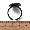 Flower 304 Stainless Steel Cuff Ring Components STAS-P454-05E-B-3